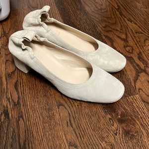 Everlane Day Heel in Natural Suede